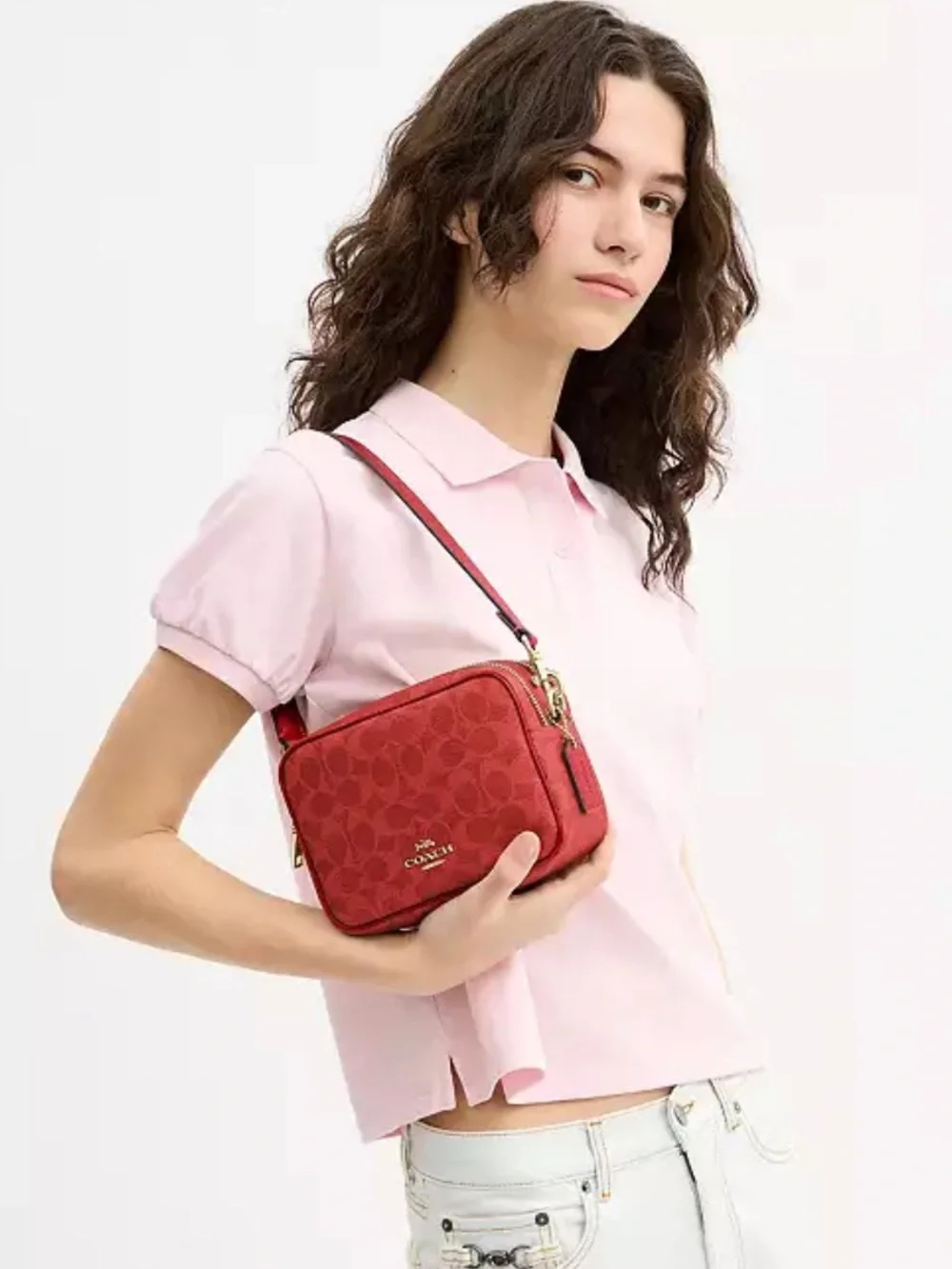 NWT Coach! Mini Carey Crossbody Bag In Signature Canvas ♥️